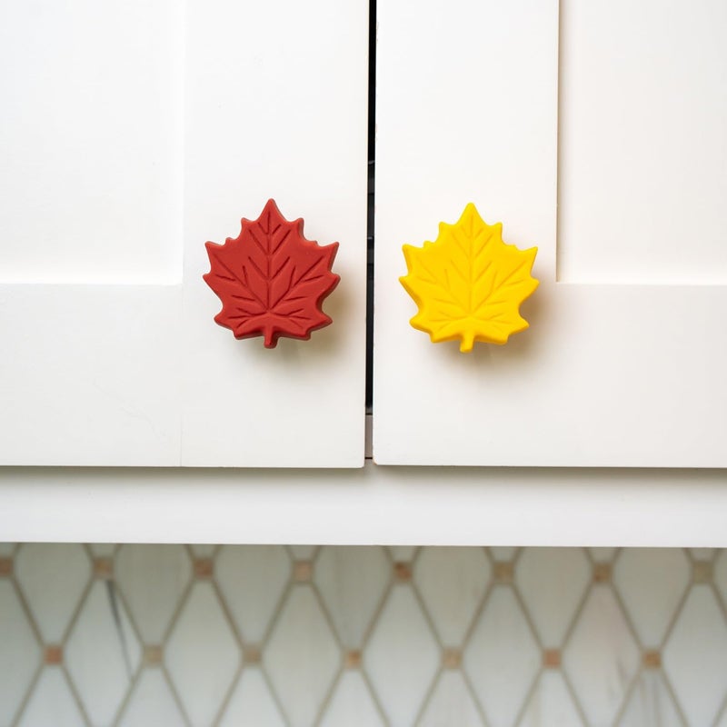 Knobēz : Decorative Knob Covers - Fall Leaf - 12pk - Stretch Over Hardware Decorations, Cozy Seasonal Autumn Colors, Kitchen-Bathroom-Dressers-Home - Image 3